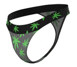 Male Power Men's Underwear 433-294 Hazy Dayz Micro Thong Color Pot Leaf