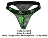 Male Power Men's Underwear 433-294 Hazy Dayz Micro Thong Color Pot Leaf