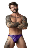 Male Power Men's Underwear 447-302 Eggplant Crossover Thong Color Plum