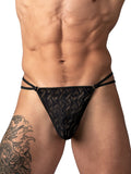 Male Power 456-305 Ripple Micro V-String Thong Color Black