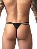 Male Power 456-305 Ripple Micro V-String Thong Color Black