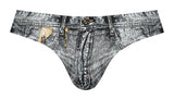 Male Power Men's Underwear 486-286 Dirty Denim Bikini Color Denim Print