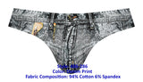 Male Power Men's Underwear 486-286 Dirty Denim Bikini Color Denim Print