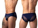 Male Power 492-280 Sassy Lace Bikini Sold Pouch Color Navy