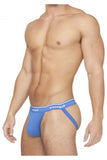 Papi Men's Underwear 705910-999 3PK 1X1 Rib Jockstrap Color Black-Red-Turquoise