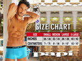 Papi Men's Underwear 705910-999 3PK 1X1 Rib Jockstrap Color Black-Red-Turquoise