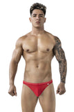 Pikante Men's Underwear PIK 1823 Luxury Thongs Color Red Mesh