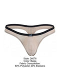 Pikante Men's Underwear 26076 Isis Sleek Thongs Color Beige
