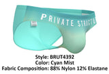 Private Structure Men's Underwear BRUT4392 Bare Bikini Color Cyan Mist