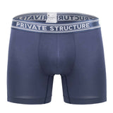 Private Structure Men's Underwear PBUT4380 Bamboo Mid Waist Boxer Briefs Color Citadel Blue