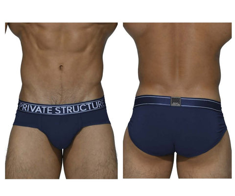 Private Structure PBUZ3748 Platinum Bamboo Briefs Color Midnight Navy