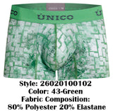 Mundo Unico Men's Underwear 26020100102 Piramide Trunks Color 43-Green