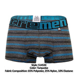 Xtremen Men's Underwear 51453C Stripes Trunk Color Turquoise