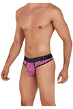 Xtremen Men's Underwear 91100X Microfiber Mesh Thongs Color Pink