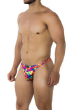 Xtremen Men's Underwear 91171 Printed Thongs Color Cubes