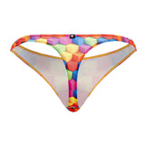 Xtremen Men's Underwear 91171 Printed Thongs Color Cubes