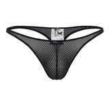 Xtremen Men's Underwear 91185 Mesh Thongs Color Black