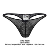 Xtremen Men's Underwear 91185 Mesh Thongs Color Black