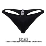 Xtremen Men's Underwear 91232 Microfiber Thongs Color Black