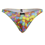 Xtremen Men's Underwear 91247 Printed Thongs Color Bubbles