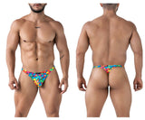 Xtremen Men's Underwear 91247 Printed Thongs Color Bubbles