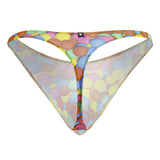 Xtremen Men's Underwear 91247 Printed Thongs Color Bubbles