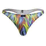 Xtremen Men's Underwear 91247 Printed Thongs Color Waves