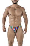 Xtremen Men's Underwear 91247 Printed Thongs Color Waves