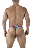 Xtremen Men's Underwear 91247 Printed Thongs Color Waves