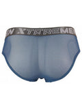 Xtremen 91262 Mens Underwear Sleek Microfiber Mesh Briefs Color Blue