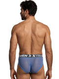 Xtremen 91262 Mens Underwear Sleek Microfiber Mesh Briefs Color Blue
