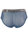 Xtremen 91262 Men's Underwear Sleek Microfiber Mesh Briefs Color Blue