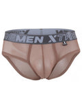 Xtremen 91262 Mens Underwear Sleek Microfiber Mesh Briefs Color Brown