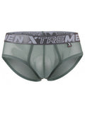 Xtremen 91262 Mens Underwear Sleek Microfiber Mesh Briefs Color Green