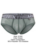 Xtremen 91262 Mens Underwear Sleek Microfiber Mesh Briefs Color Green
