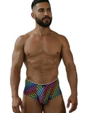 Xtremen 91283 Rainbow Printed Microfiber Briefs Color Paw print