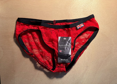 UNB Closet - BumCHums Lace Brief - Red - Small