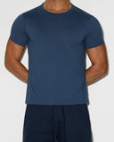 Mid Weight Cropped Fitted T-Shirt Denim Blue