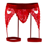CandyMan 99310X Lace Garter Thongs Color Red
